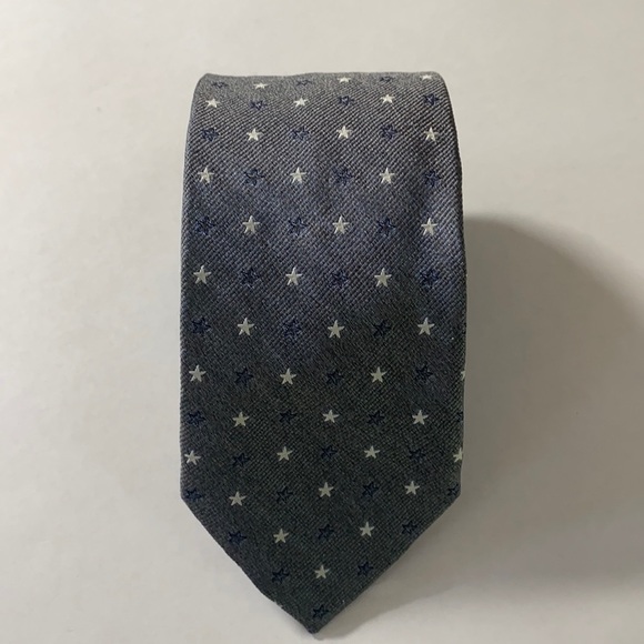 John Varvatos silk tie blue star print - Picture 1 of 5